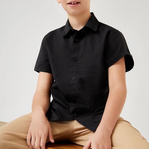 

Boys Solid Shirt, Black