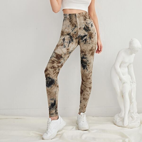 

High Waist Tie Dye Leggings, Multicolor
