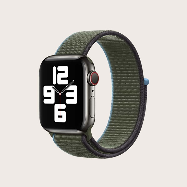 

Contrast Binding Nylon Apple Watchband, Multicolor