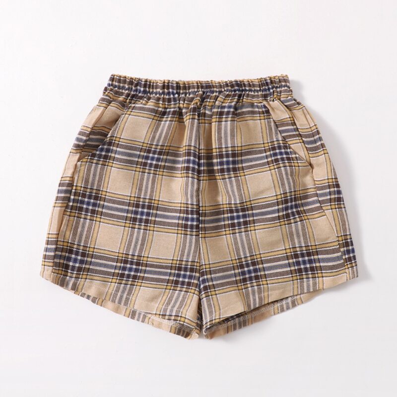 

Plaid Elastic Waist Shorts, Multicolor