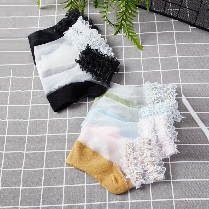 

8pairs Contrast Mesh Ankle Socks, Multicolor