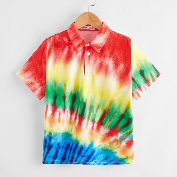 

Boys Tie Dye Polo Shirt, Multicolor