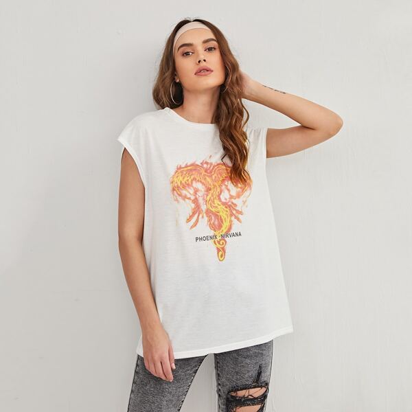 

Letter & Phoenix Print Tee, White