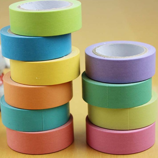 

2rolls Plain Random Decorative Tape, Multicolor
