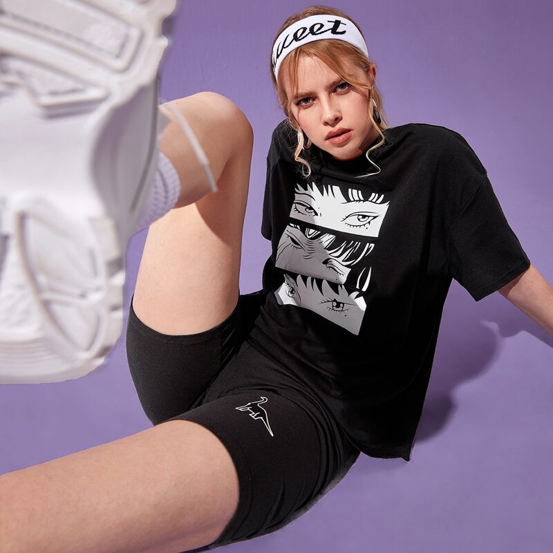 

Comics Graphic Oversized Tee, Black