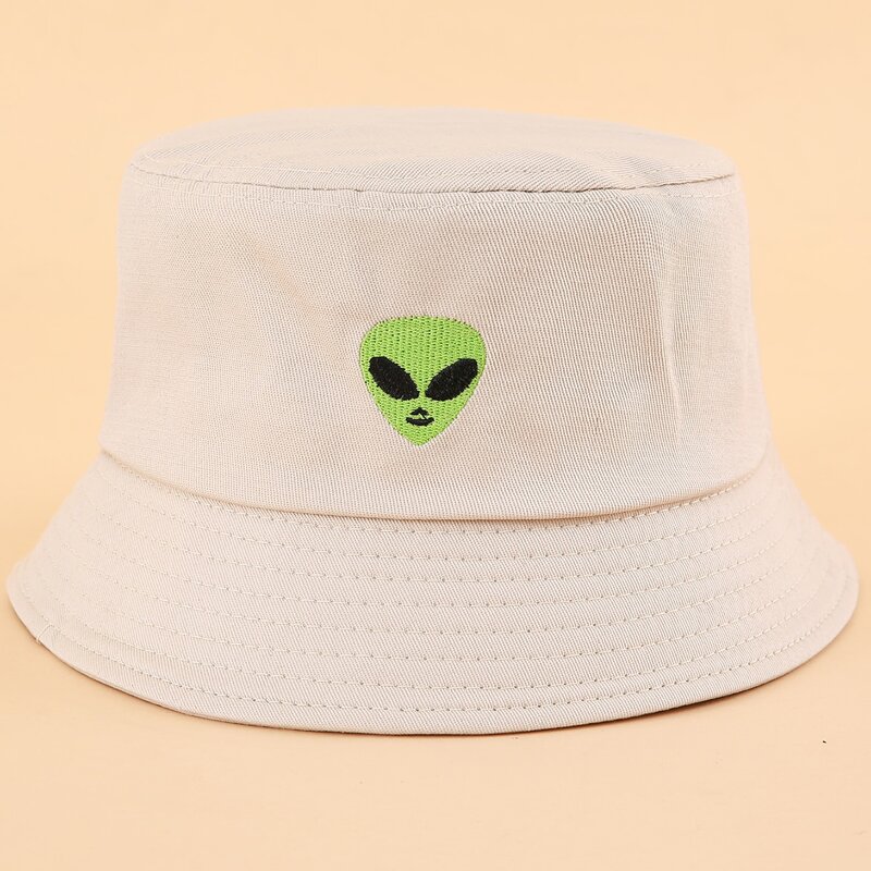 

Alien Embroidery Bucket Hat, Beige