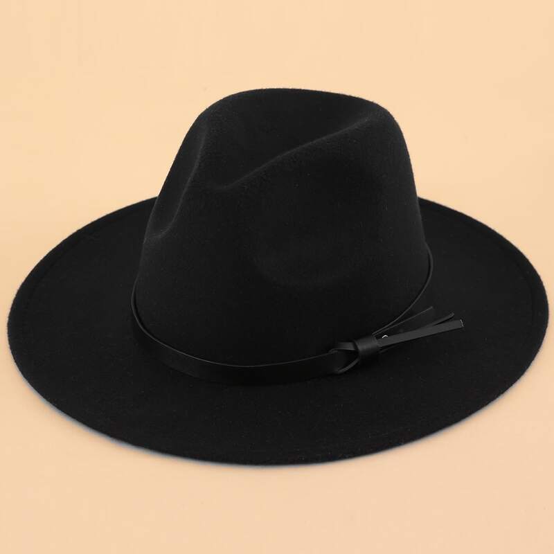 

Belt Decor Floppy Hat, Black