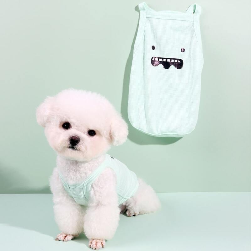 

Cartoon Graphic Pet Tank Top, Baby blue