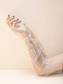 Guantes largos de malla - Blanco - Ver 1