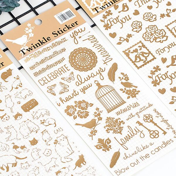 

1sheet Hot Stamping Pattern Random Sticker, Multicolor