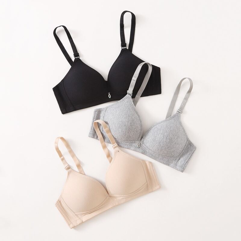 

3pack Solid Wireless Bra Set, Multicolor