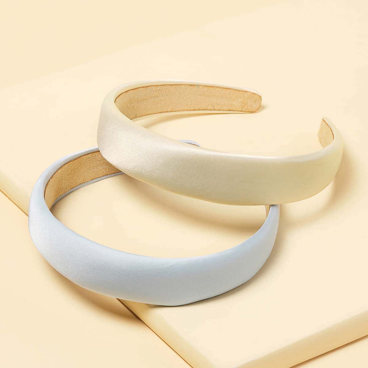 

2pcs Solid Hair Hoop, Multicolor