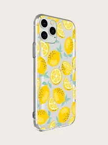 1pc Cartoon Cute Lemon Pattern Phone Case Compatible With Iphone 15 Pro, 1pc Ultra Slim Glitter Phone Case Compatible With Iphone 13 - Multicolor - View 2