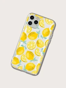 1pc Cartoon Cute Lemon Pattern Phone Case Compatible With Iphone 15 Pro, 1pc Ultra Slim Glitter Phone Case Compatible With Iphone 13 - Multicolor - View 3