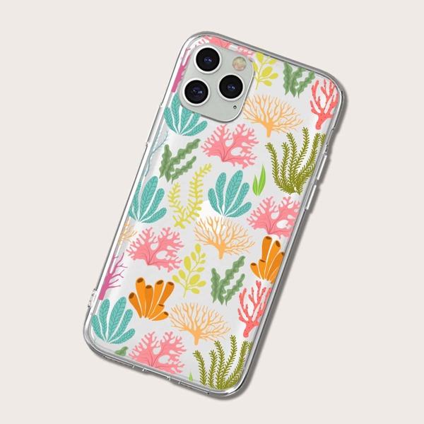 

Coral Pattern Clear Phone Case, Multicolor