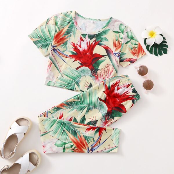 

Girls Tropical Top & Pants Set, Multicolor