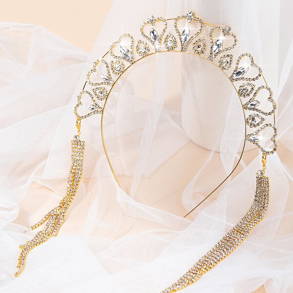 

Rhinestone Tassel Decor Hair Hoop, Gold