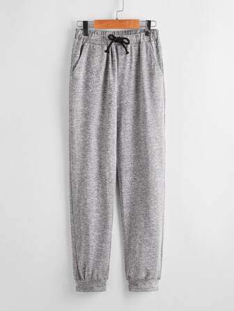 بنطلون رياضي بجيب منحدر بلون موحد للاولاد