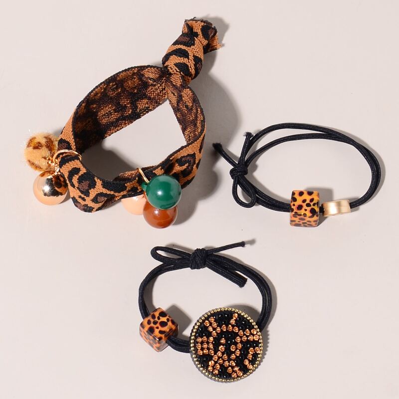 

3pcs Leopard Hair Tie, Multicolor