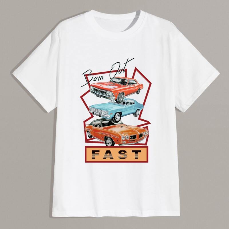 

Guys Letter Car Graphic Tee, White
