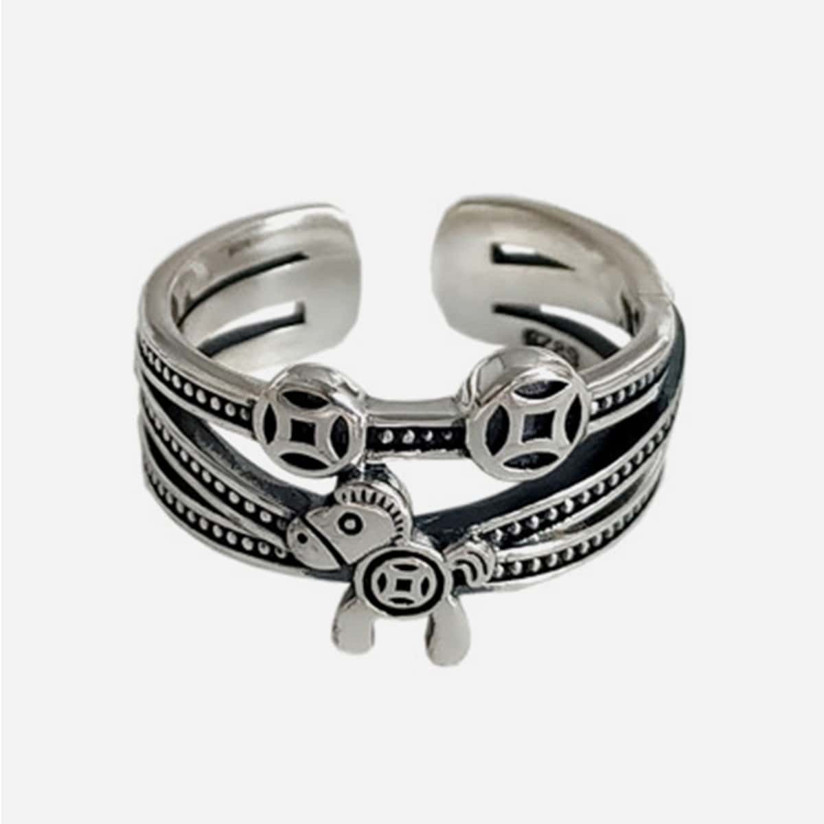 

Horse Design Ring, Antique silver