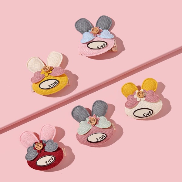 

5pcs Girls Cartoon Hair Clip, Multicolor
