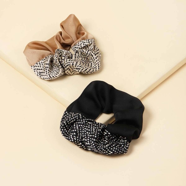 

2pcs Graphic Scrunchies, Multicolor