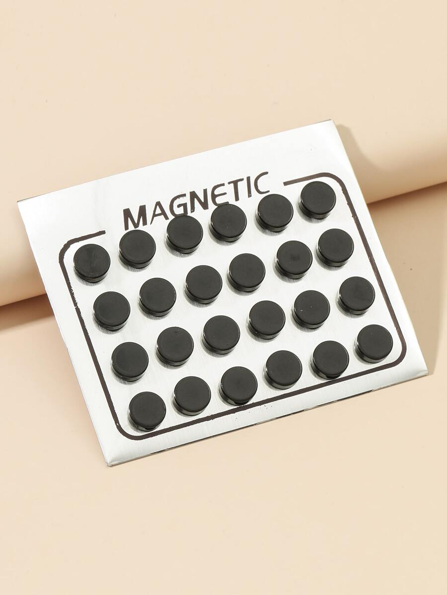 12pairs Men Magnetic Earrings - Black - View 1