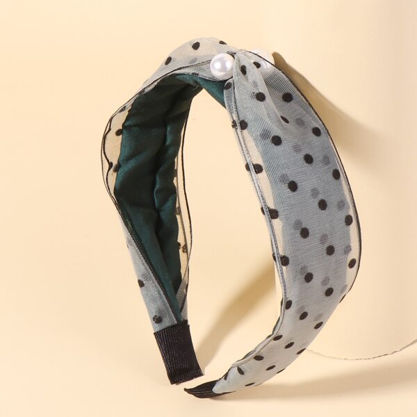 

Polka Dot Print Hair Hoop, Green