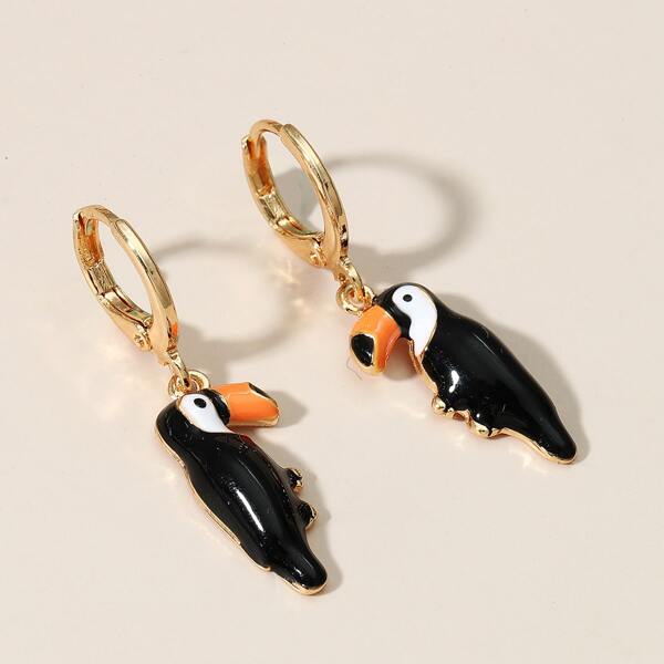 

Animal Decor Drop Earrings, Black