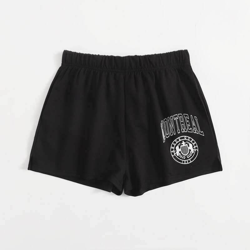 

Letter Graphic Shorts, Black