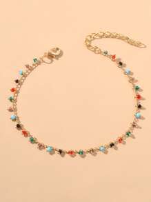 Women's Crystal Tassel Decorated Anklet, Suitable For Daily Wear - Multicolor - View 2