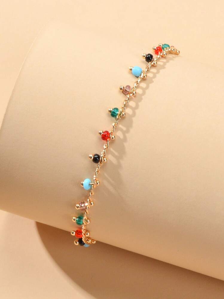 Women's Crystal Tassel Decorated Anklet, Suitable For Daily Wear - Multicolor - View 3