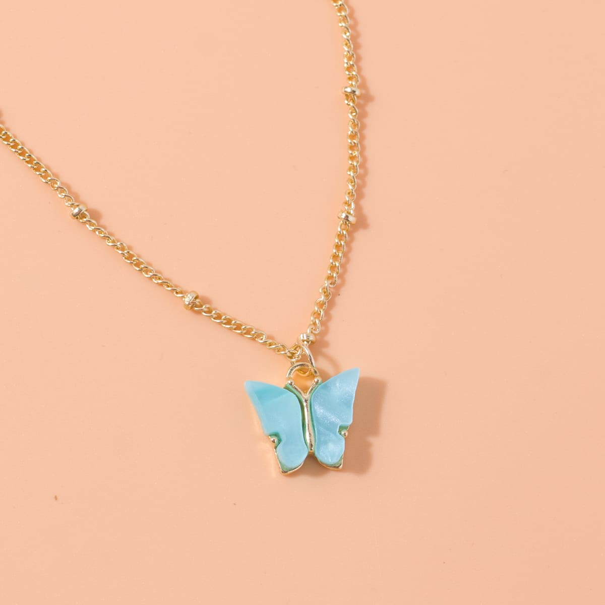 

Butterfly Pendant Necklace, Blue
