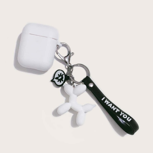 

Чехол для AirPods с собакой, Белый