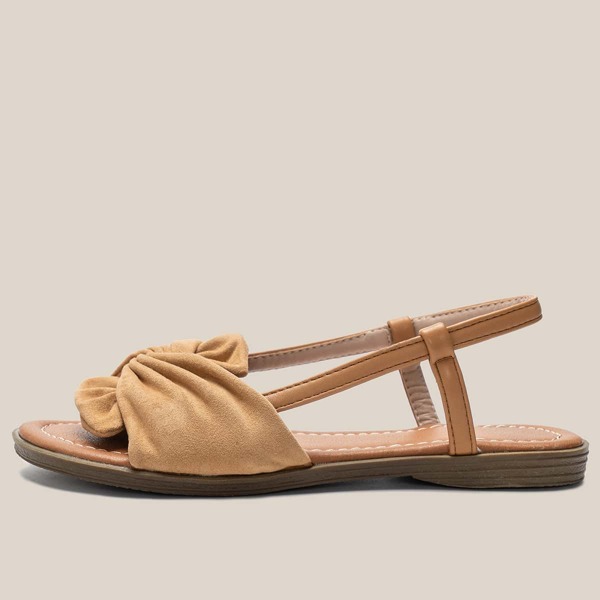 

Twist Design Slingback Sandals, Camel