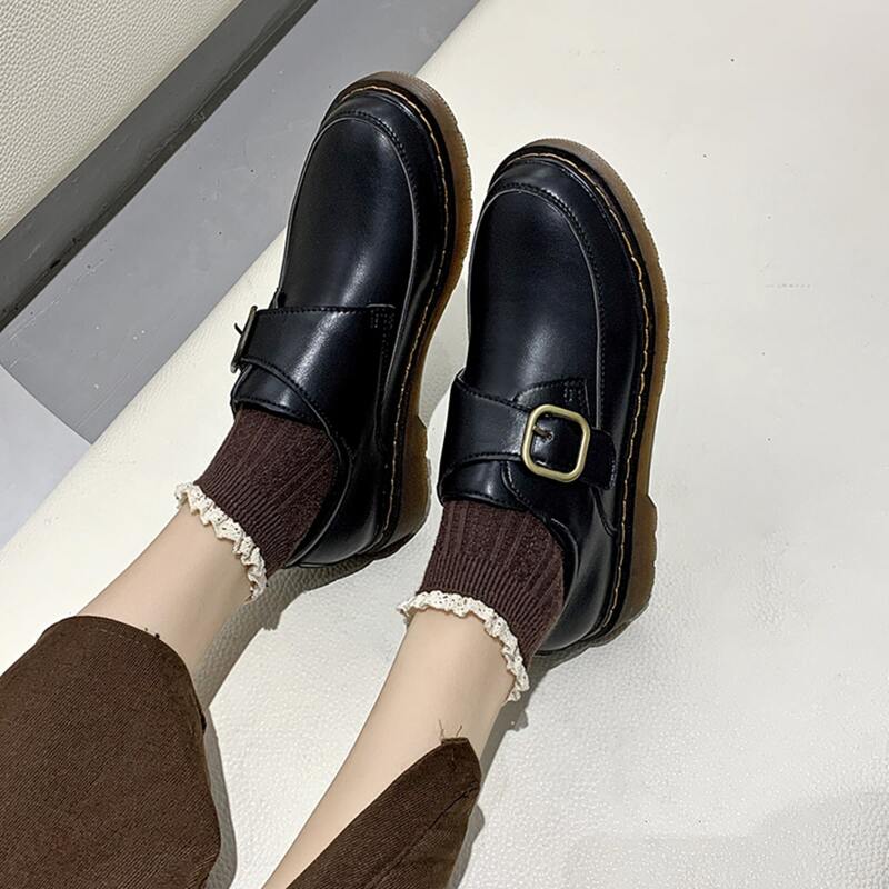 

Buckle Slip On Loafers, Black