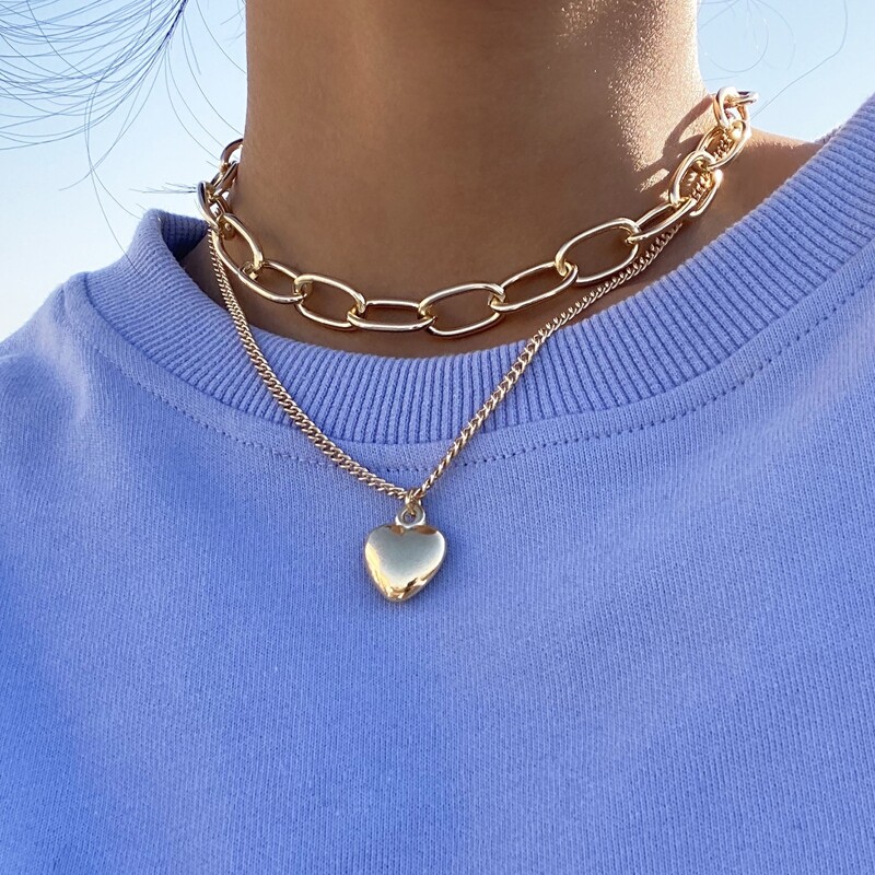 

Heart Chain Necklace, Gold