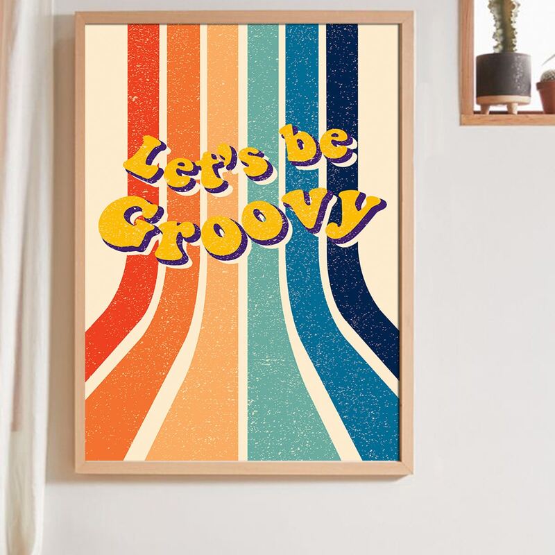 

Slogan Graphic Unframed Painting, Multicolor