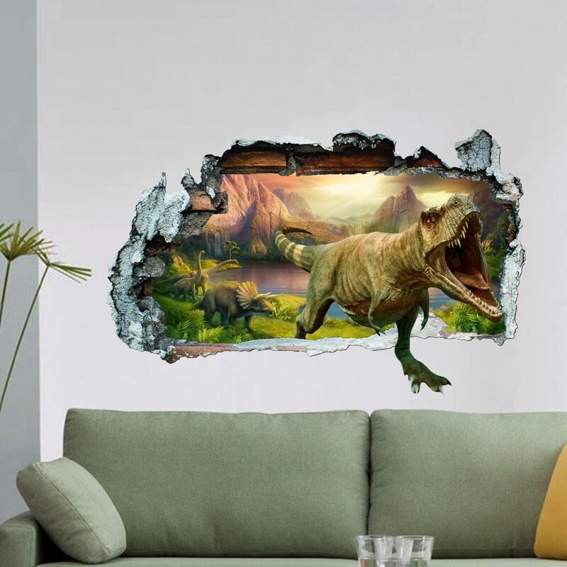 

1pc 3D Dinosaur Pattern Wall Sticker, Multicolor