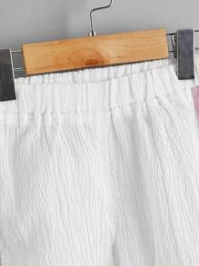 Toddler Girls Contrast Tape Side Trousers - White - View 3