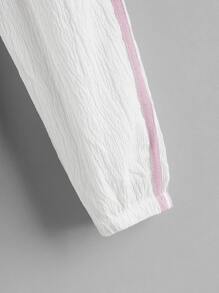 Toddler Girls Contrast Tape Side Trousers - White - View 4