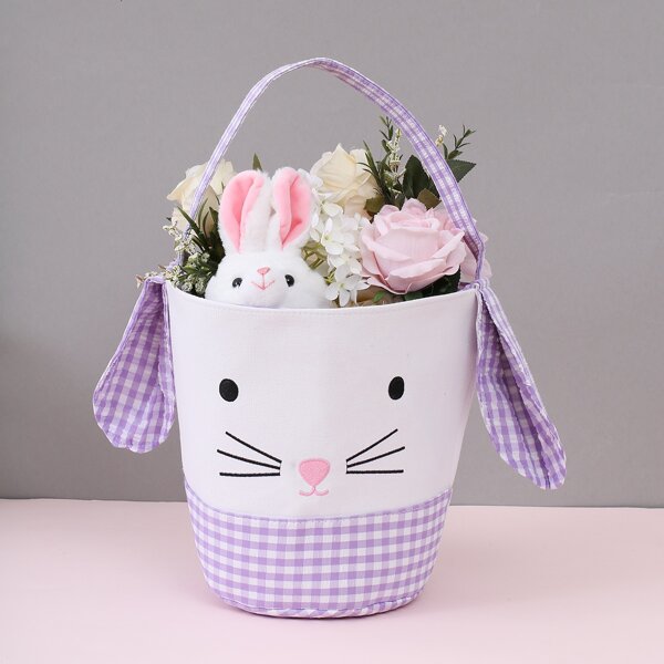 

Cartoon Rabbit Design Storage Basket, Purple