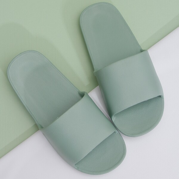 

Minimalist Open Toe Slides, Green
