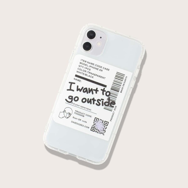 

Tag Print Phone Case, Clear