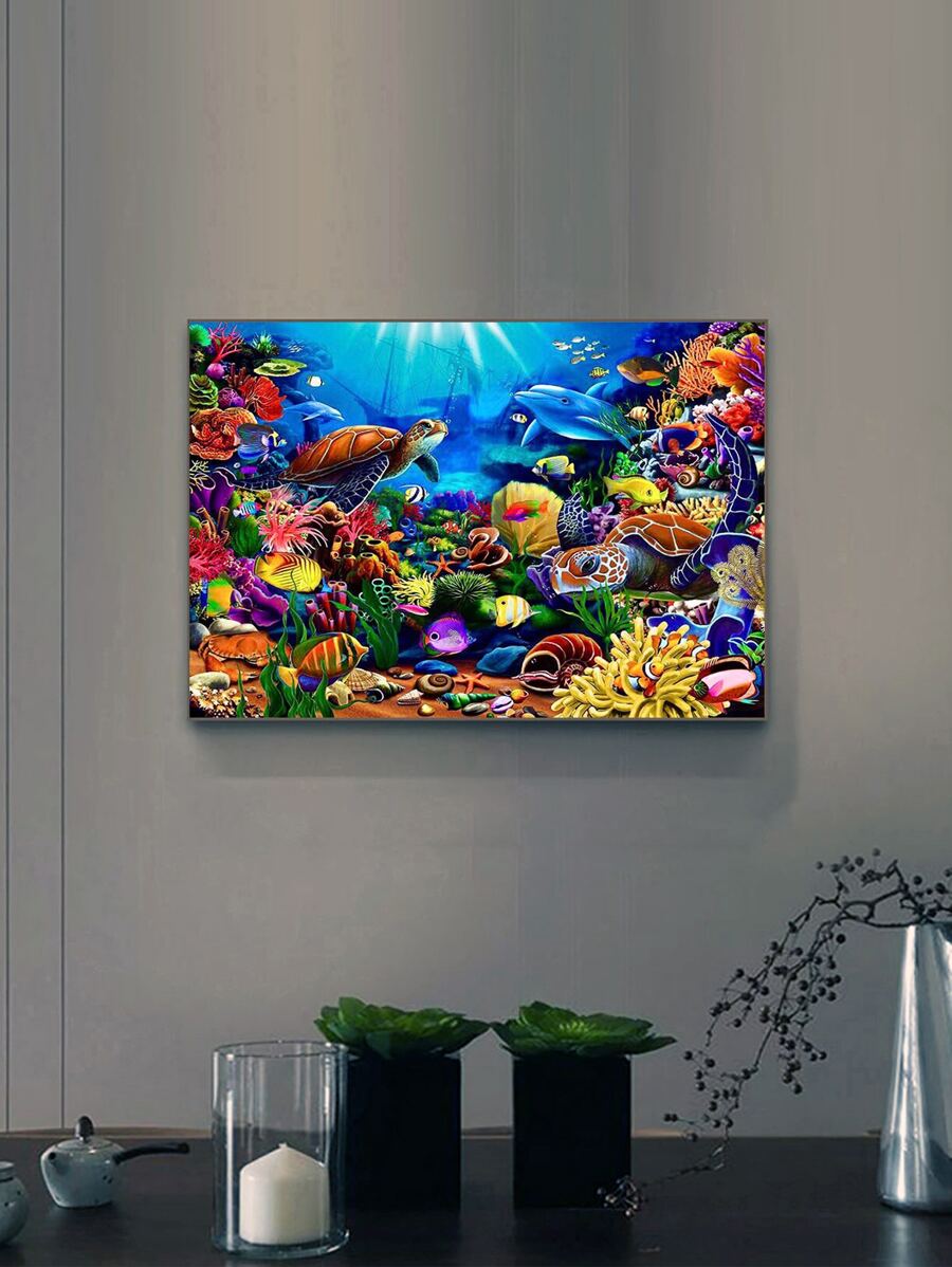 Marine Life Pattern Diamond Painting Without Frame - Multicolor - View 1