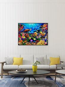 Marine Life Pattern Diamond Painting Without Frame - Multicolor - View 3
