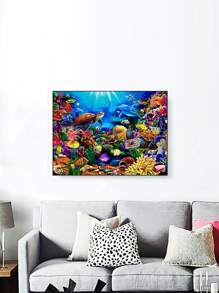 Marine Life Pattern Diamond Painting Without Frame - Multicolor - View 4