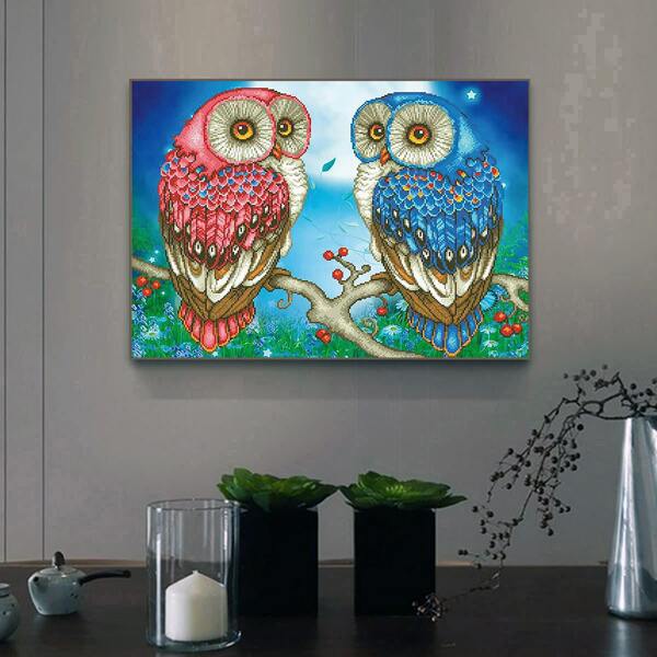 

Owl Pattern Diamond Painting Without Frame, Multicolor