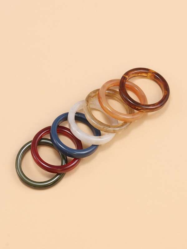 7pcs Resin Ring